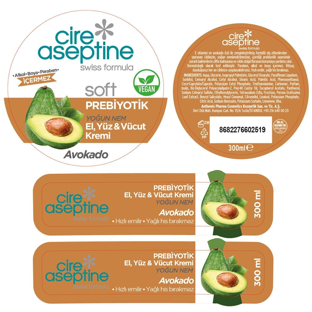 Cire Aseptine Soft Avocado Prebiotic Moisturizing Cream 300 ml