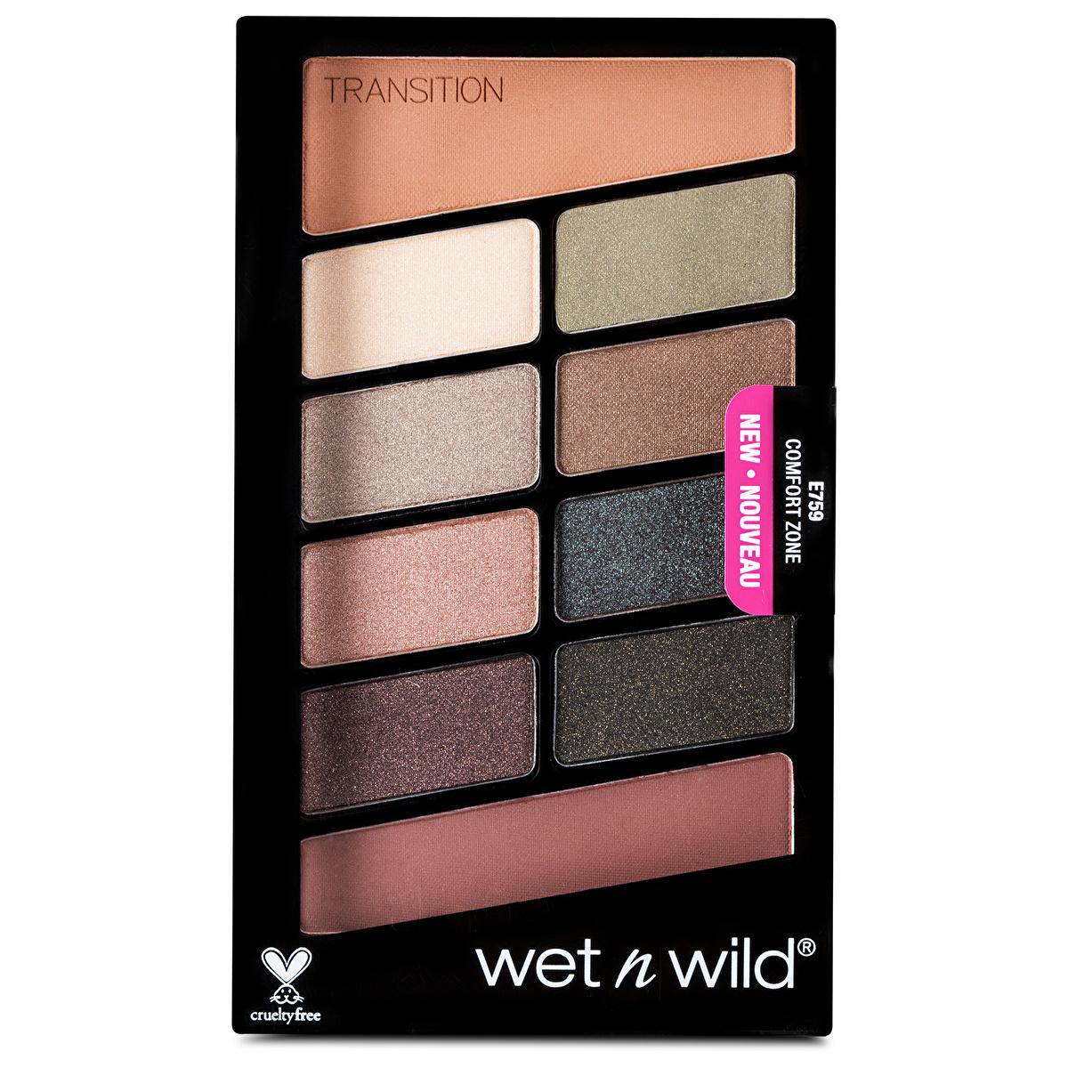 wet n wild Color Icon Eyeshadow Palette - Comfort Zone 10-Color Palette, Highly Pigmented, Long Lasting, Shimmer & Matte Shades