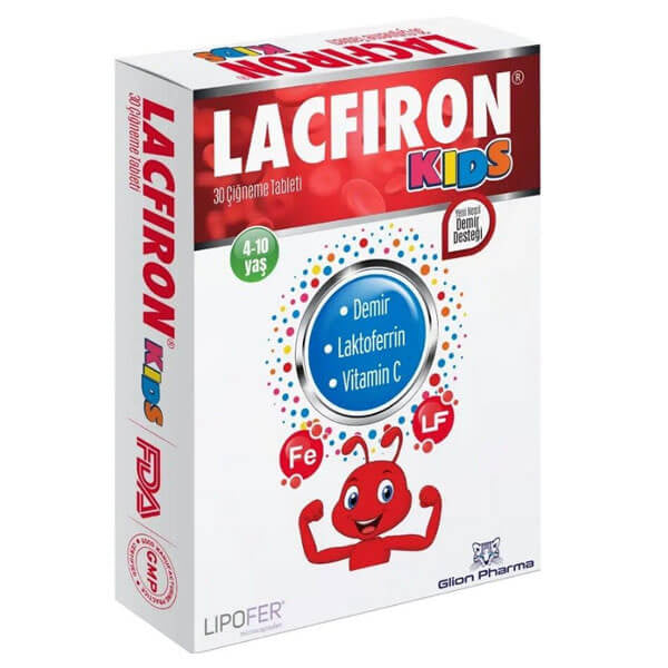 Glion Pharma Lacfiron Kids Chewable Tablets for Children 30 Count