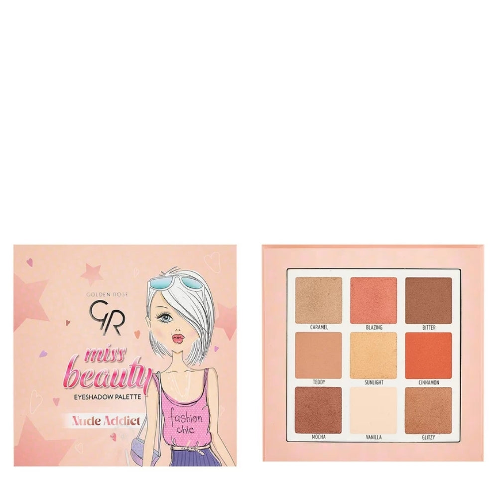 Golden Rose Miss Beauty Nude Addict Eyeshadow Palette 9g