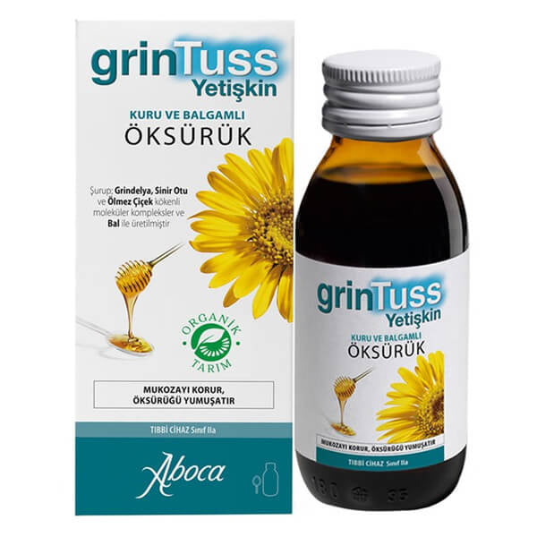 Grintuss Adult Syrup Honey-Based Throat Support 128g