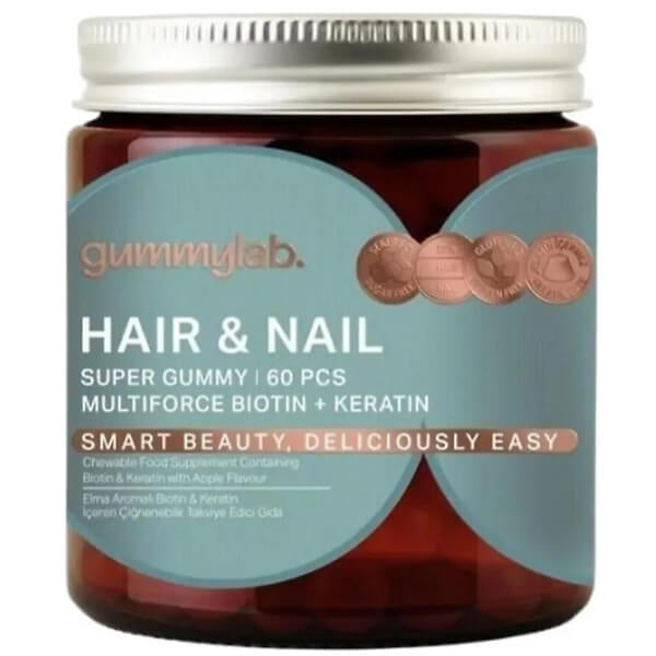 Gummy Lab Hair & Nail Apple Flavored Vitamin Gummies 60 Count