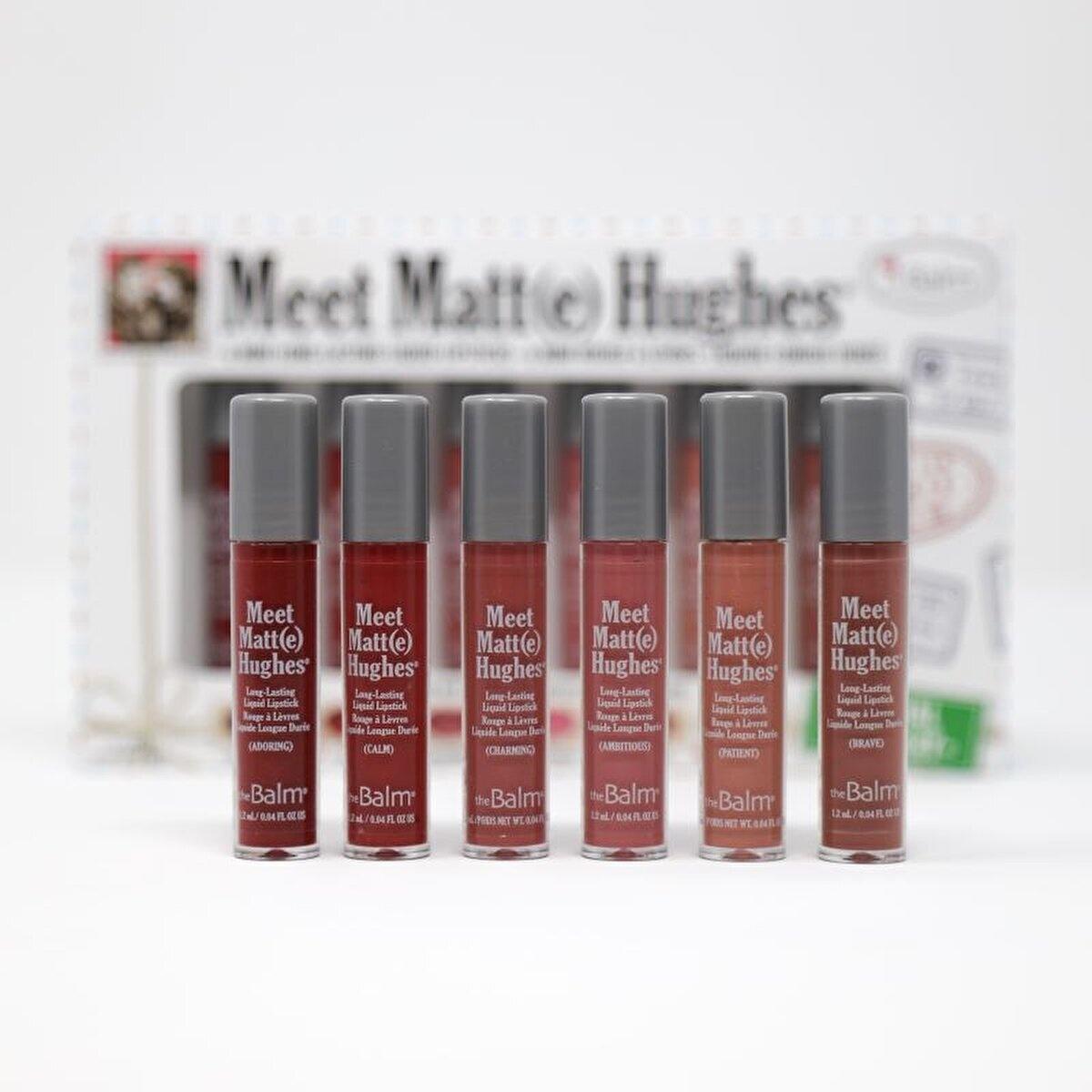 theBalm Meet Matte Hughes Special Delivery Lipstick Set: 6 Nude Liquid Lipsticks, Long-Lasting & Smudge-Proof Formula
