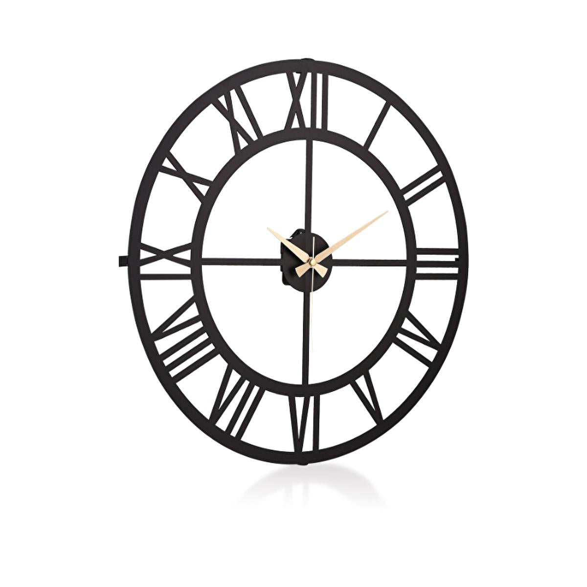 Muyika 41x41cm Silent Metal Wall Clock - Modern Decorative Clock for Home, Roma Design