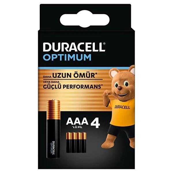 Duracell Optimum AAA Alkaline Batteries 4-Pack - Long-Lasting Power for Remote Controls, Toys, and Electronics