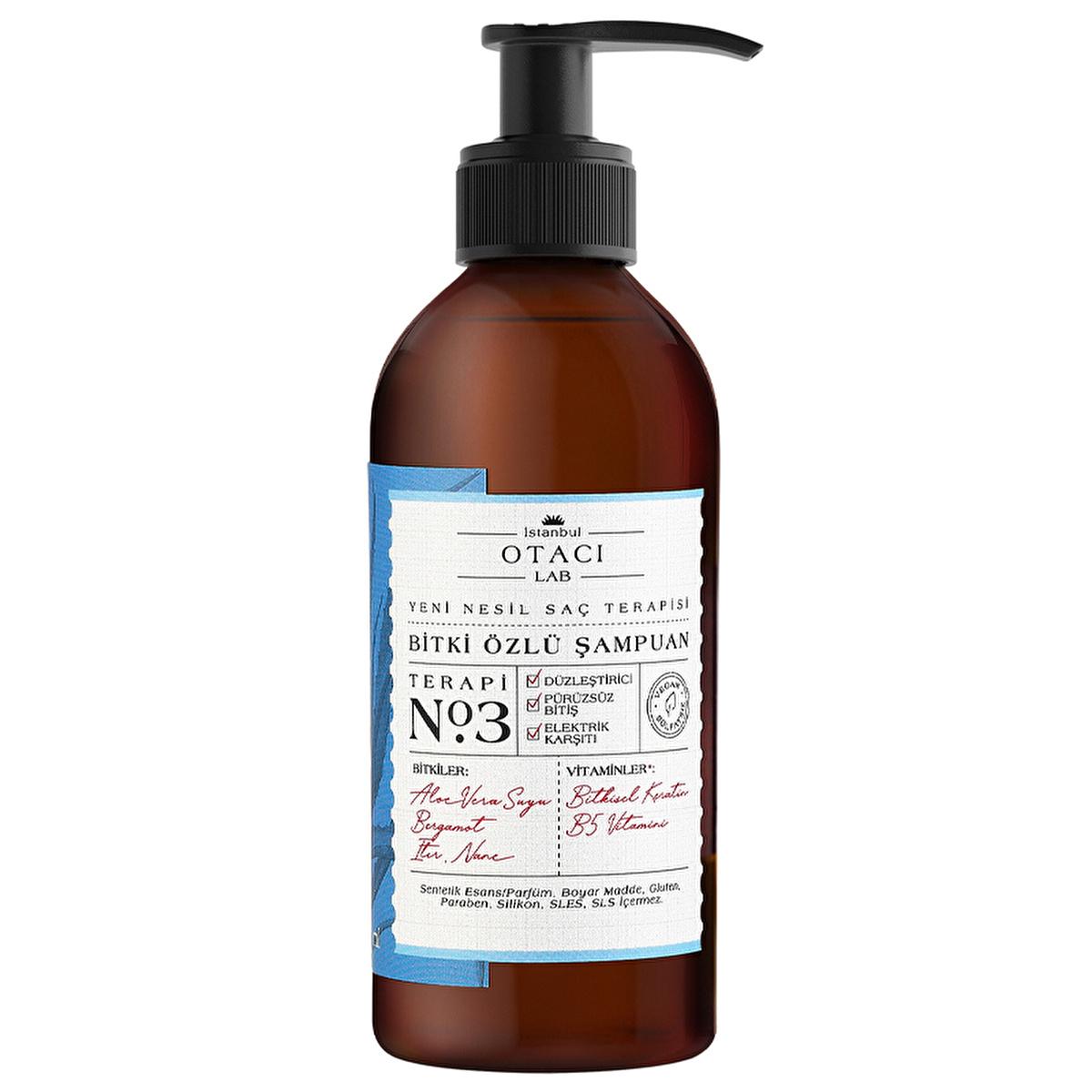 Otacı Lab No:3 Sulfate-Free Smoothing Shampoo - Anti-Frizz, Natural Hair Care, 8.45 fl oz
