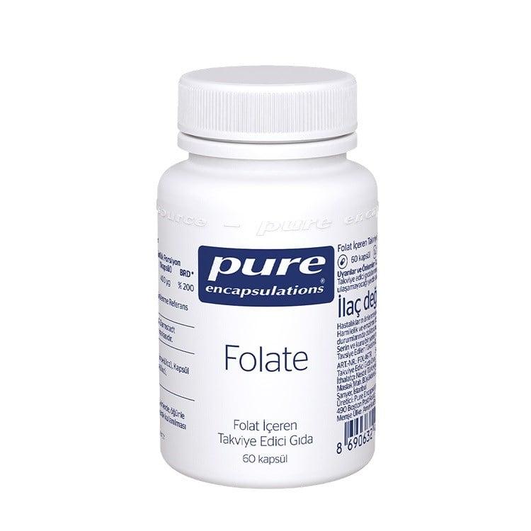 Pure Folate Dietary Supplement for Daily Wellness 60 Capsules