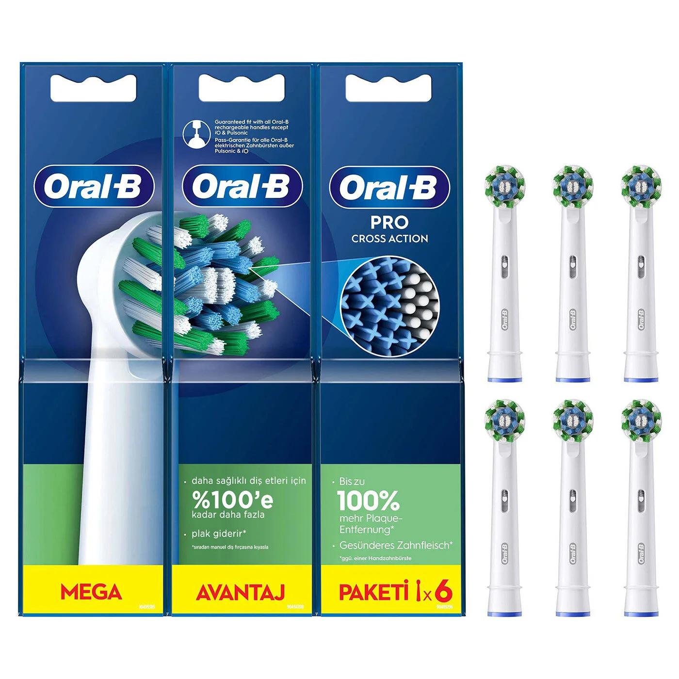 Oral-B CrossAction CleanMaximiser Replacement Brush Heads 6-Pack