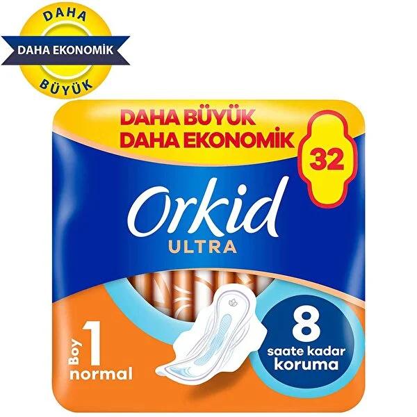 Orkid Ultra Normal Feminine Hygiene Pads: Unbeatable Leak Protection, Ultra Thin Comfort - 32 Count