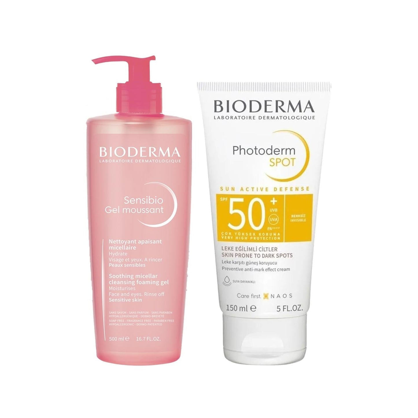 Bioderma Sensibio Skincare Set - Gentle Face Cleansing & Protection for Sensitive Skin
