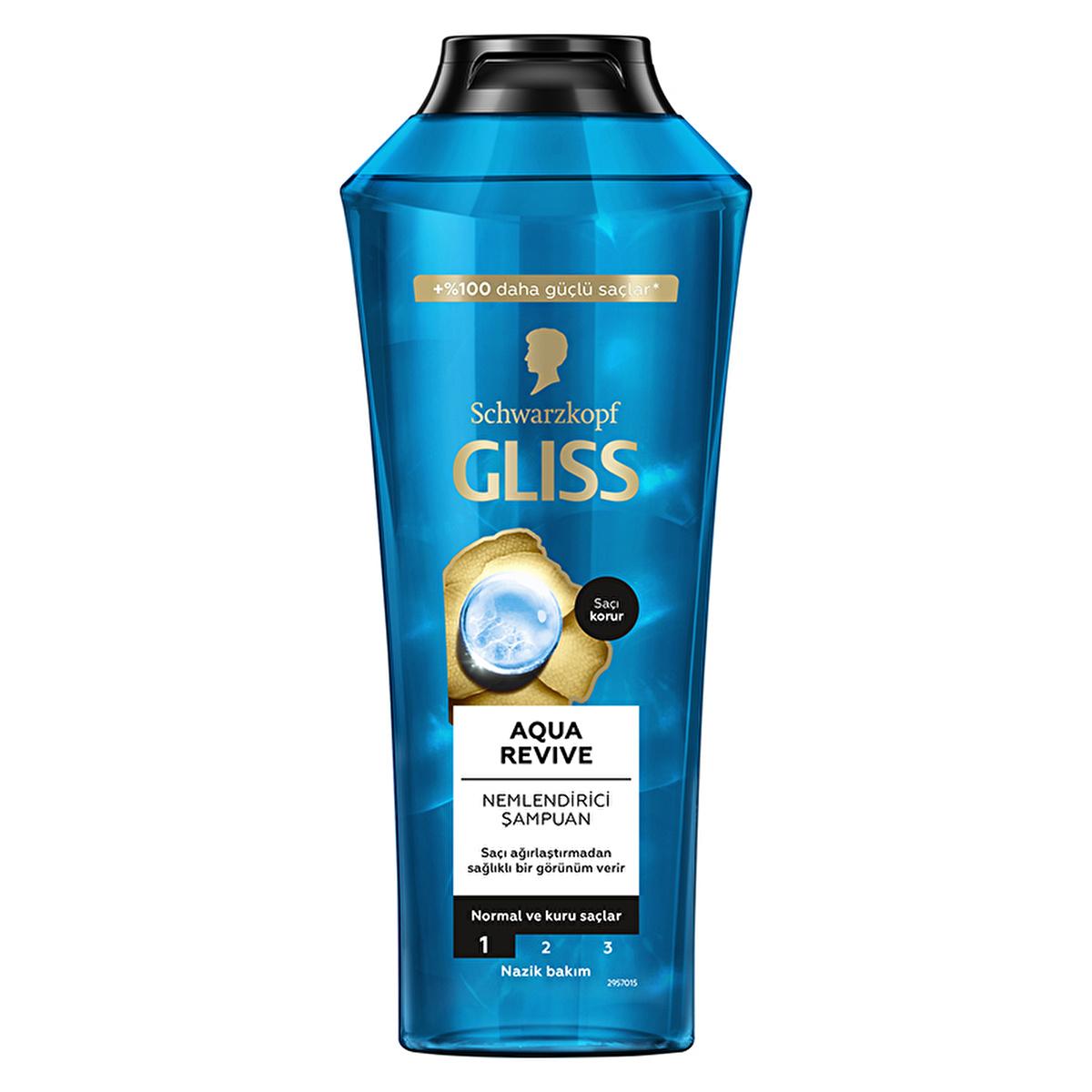 Gliss Moisturizing Shampoo with Hyaluron & Seaweed - 13.53 fl oz, Normal & Dry Hair, 48hr Hydration