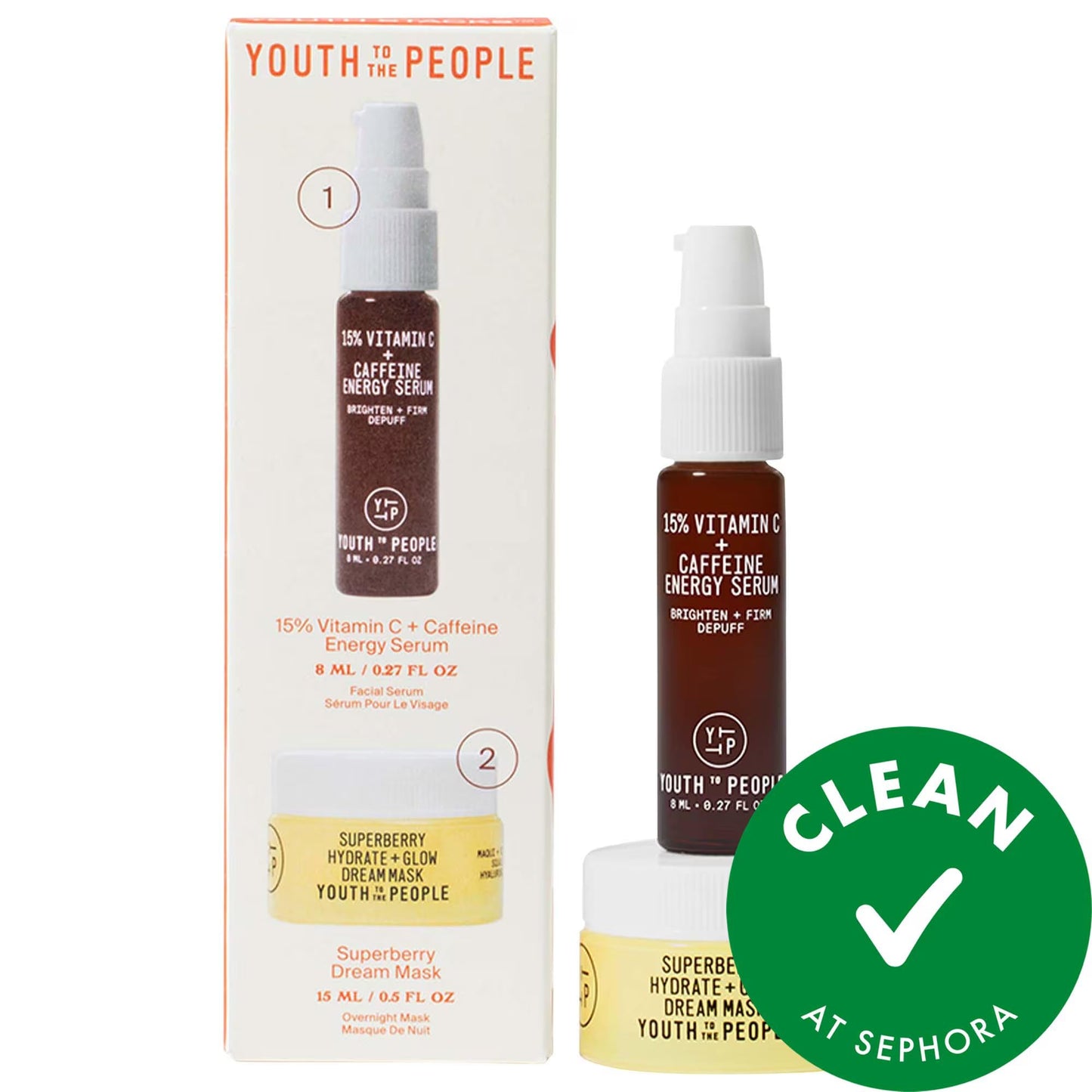 Youth Stacks: Brighter Tomorrow Duo - Vitamin C Serum & Hydrating Night Mask for Glowing, Even Skin - Vegan, Cruelty-Free Skincare