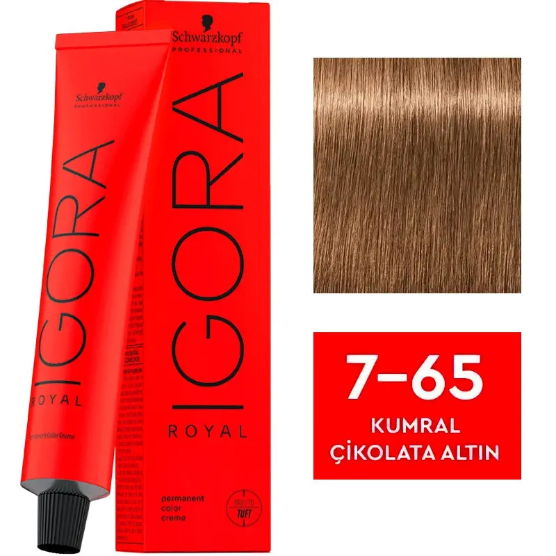Igora Royal Permanent Color Creme 7-65 Medium Blonde Chocolate Gold 60ml