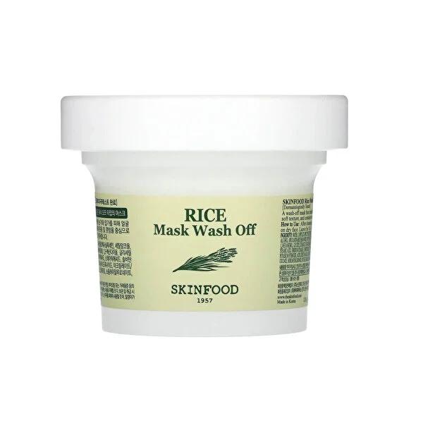 Skinfood Rice Face Mask Wash Off - Gentle Exfoliating & Moisturizing for Clearer Skin