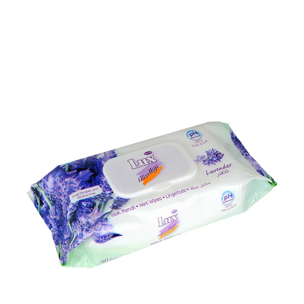 Lux Lavender Wet Wipes for Gentle Cleansing 90 Count