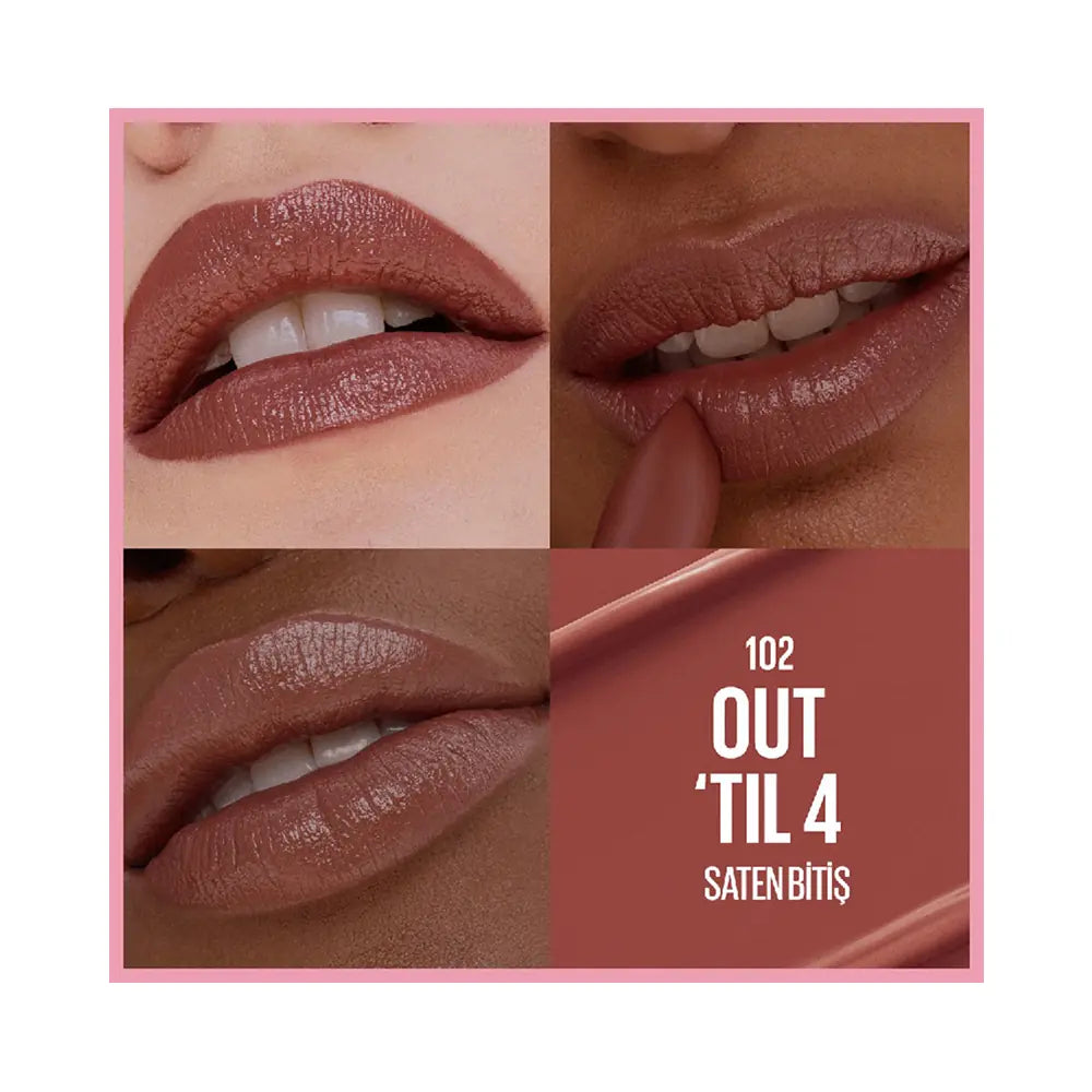 Maybelline New York Satin Lipstick with Hyaluronic Acid 102