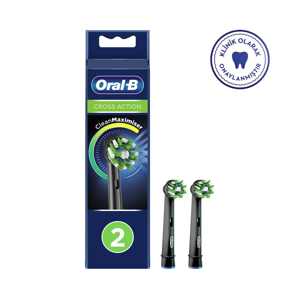 Oral-B CrossAction Replacement Brush Heads Black 2-Pack