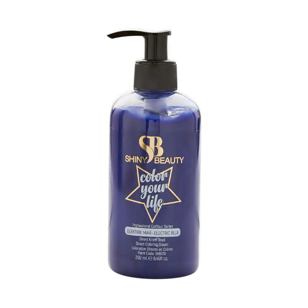 Shiny Beauty Electric Blue Hair Color for Vibrant Shine 250ml