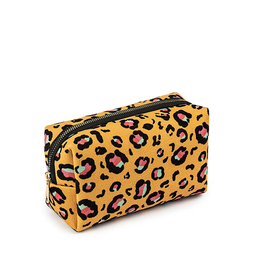 Lionesse Leopard Print Makeup Bag with Zipper Closure