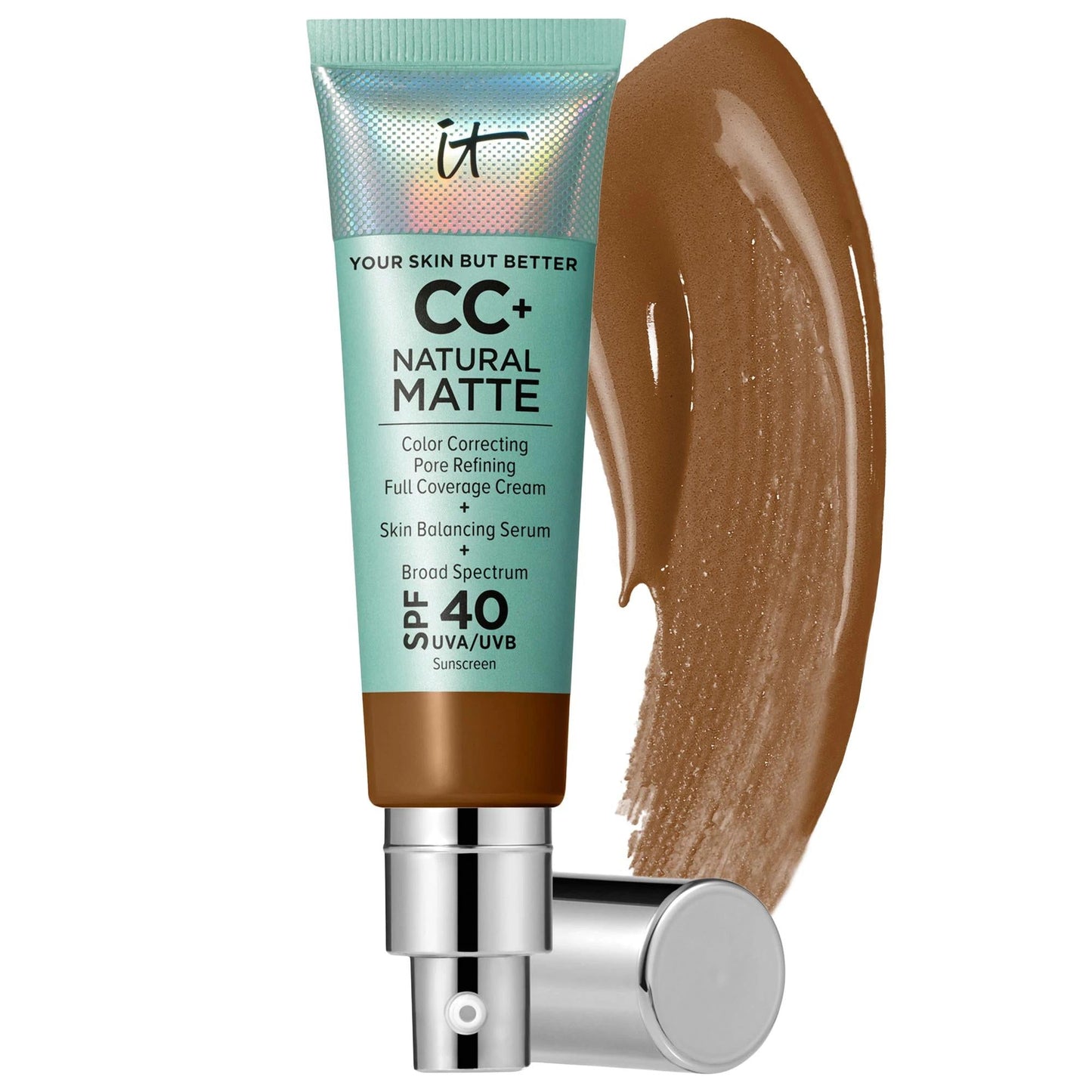 CC+ Cream Natural Matte Foundation with SPF 40 - Full-Coverage, Vegan, Non-Comedogenic Makeup