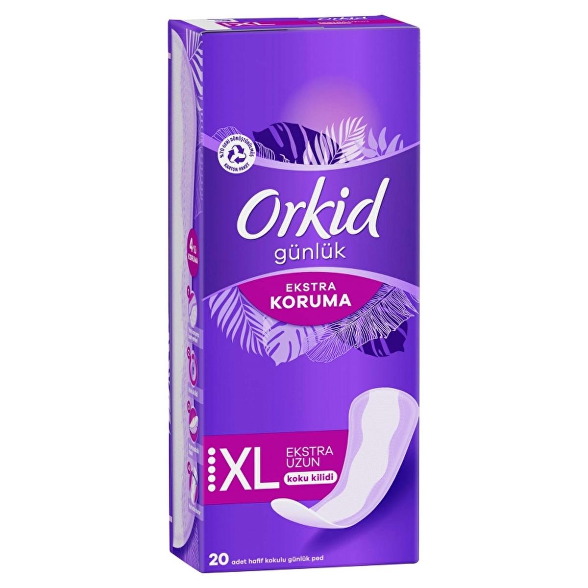 Orkid Extra Protection Extra Long Daily Panty Liners - 20 Count - Ultimate Odor Control, Absorbent, Breathable Feminine Hygiene Pads