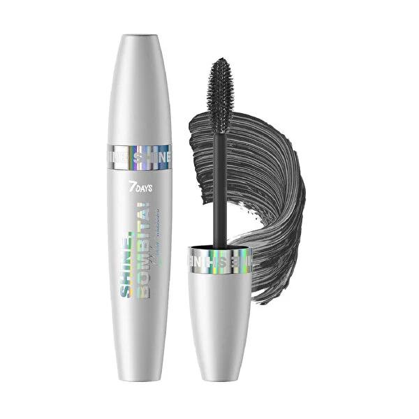7Days Shine Bombita Maskara - Vegan Volume & Curl Mascara for Dramatic Lashes, Black
