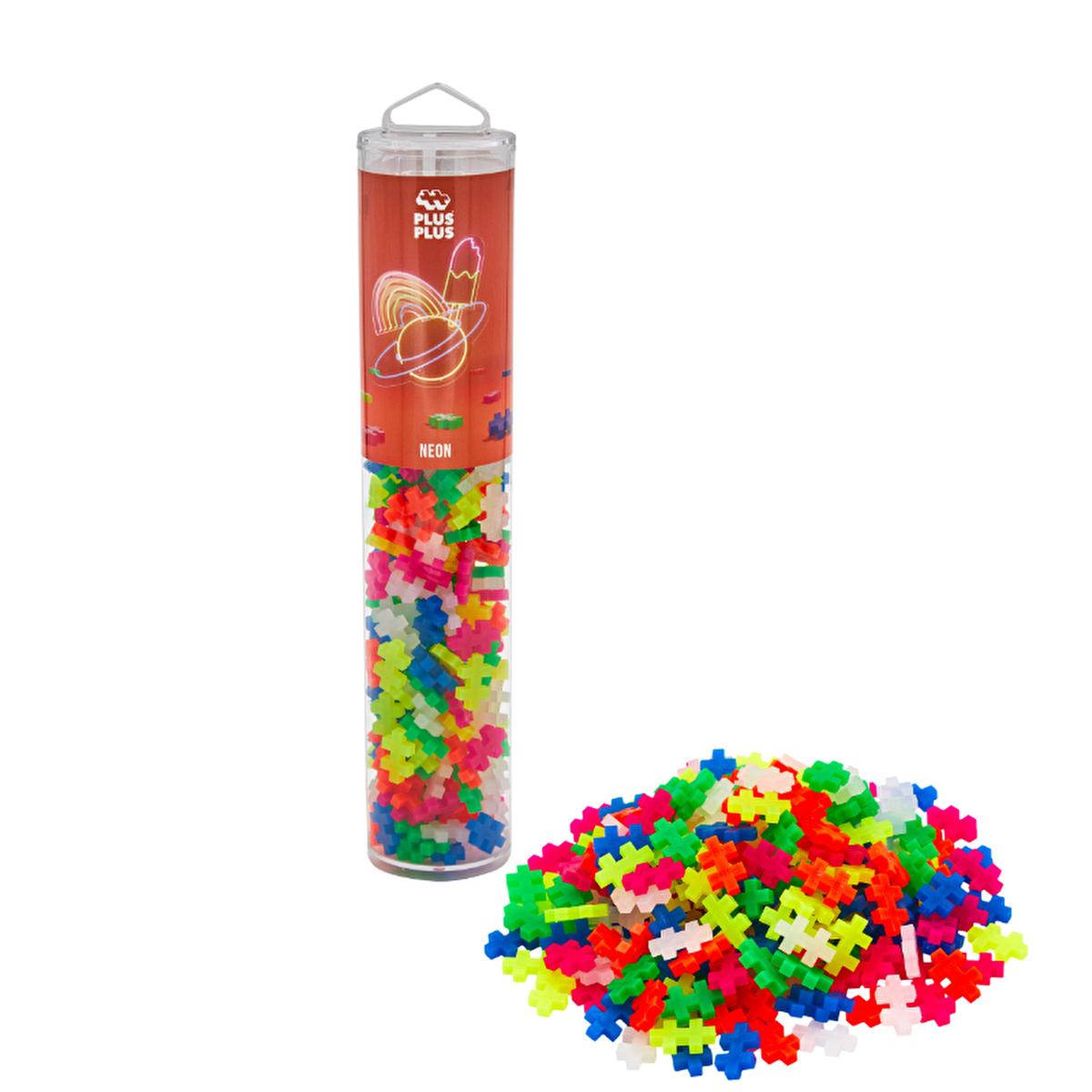 Plus Plus Fosforlu Mix 240 Piece Construction Toy - Glowing Creative Building Set, Made in Denmark