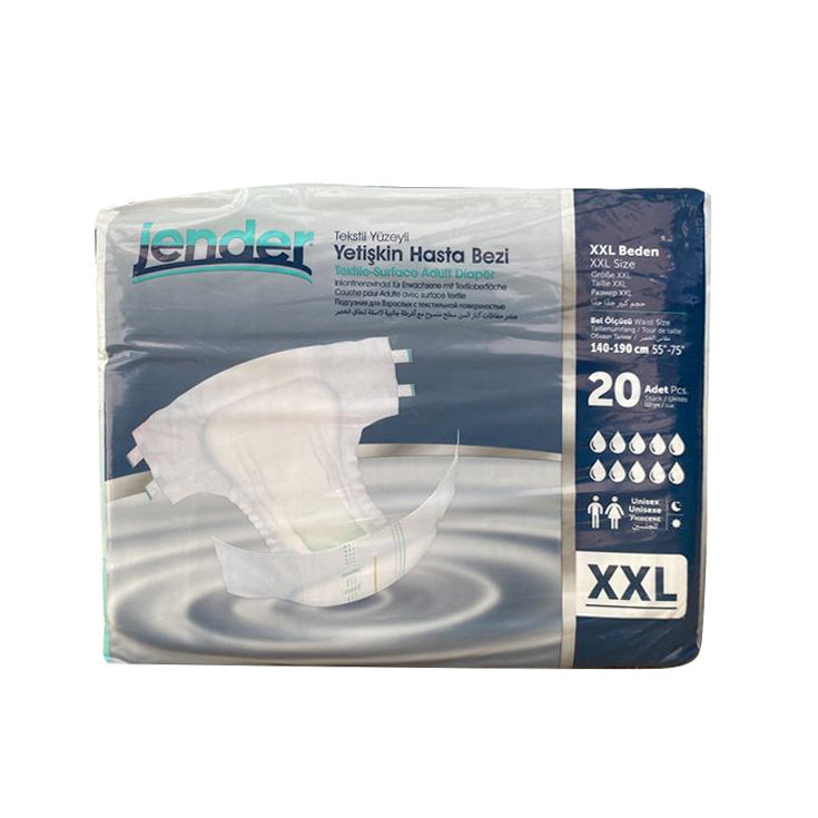 Jender XXL Adult Diapers with Waist Bands 20 Count