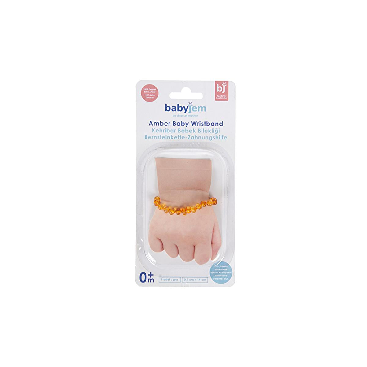 Babyjem Amber Teething Bracelet for Babies - Natural Pain Relief, Individually Knotted Amber Stones
