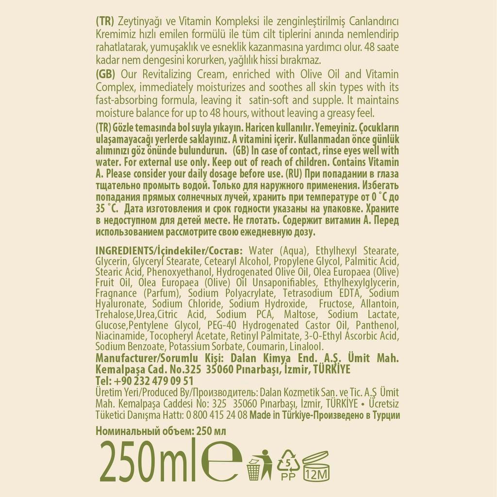 Dalan d'Olive Coconut Revitalizing Cream for Dry Skin 250 ml