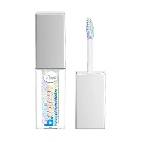 7Days B.Colour Holografik Liquid Eyeshadow - Luxurious Silver Shimmer, Long-Lasting Eye Makeup for Bold Looks