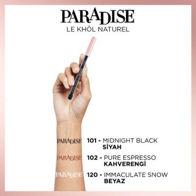 Loreal Paris Paradise Le Kohl Eyeliner - Immaculate Snow, Long-Lasting, Sensitive Eyes Makeup