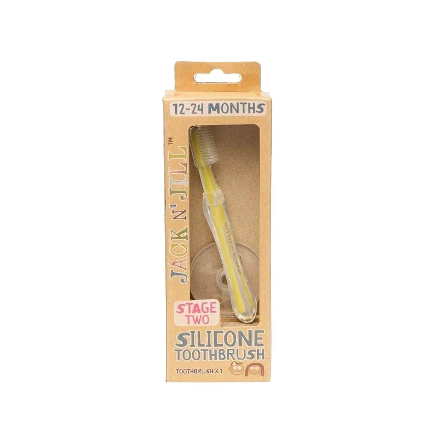 Jack N' Jill Children's Silicone Toothbrush for Toddlers 12-24 Months - Gentle, Non-Toxic, Easy Oral Care