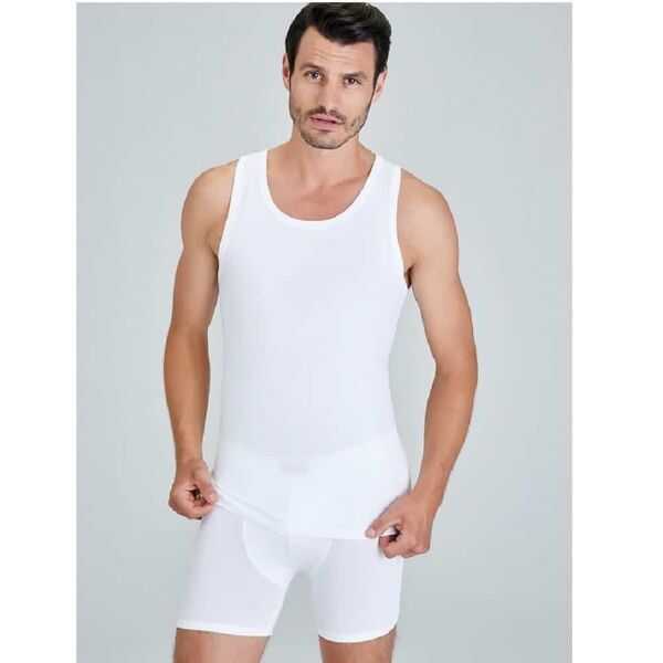 Kom Aytron Men's Undershirt Soft Cotton Tank Top White