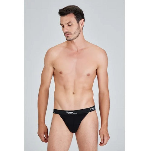 Kom Kevin Black Tanga Underwear for Seamless Comfort