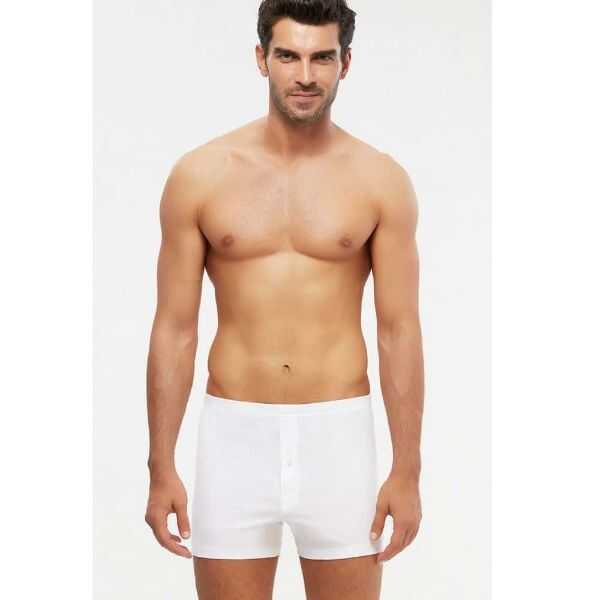 Kom White Long Boxer Shorts for Extra Daily Coverage
