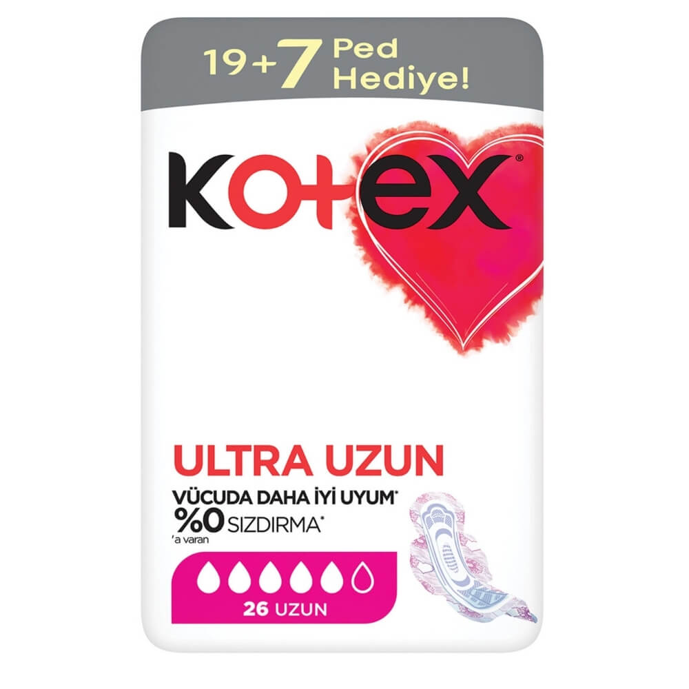 Kotex Ultra Long Sanitary Pads for Daily Protection 26 Count