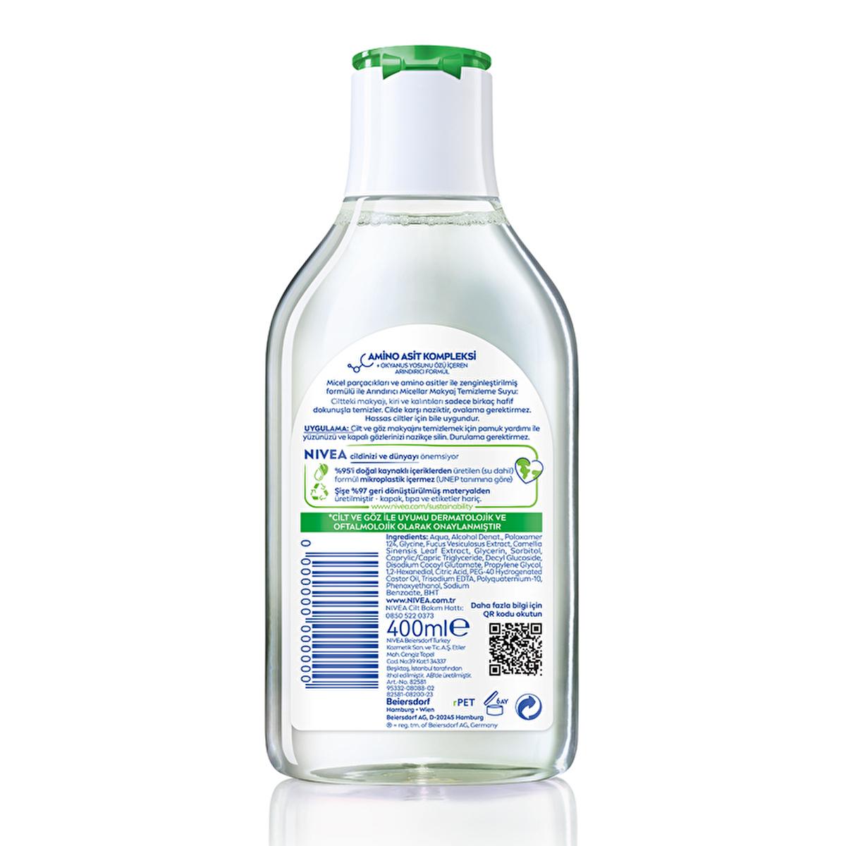 Nivea Micellar Makeup Remover - Gentle, Effective, No-Rinse Solution for Sensitive Skin - 13.53 fl oz