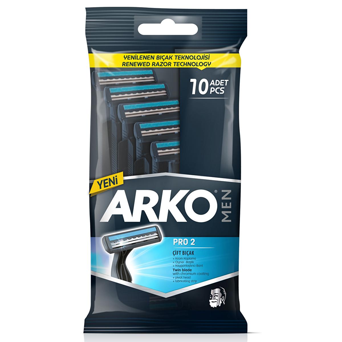 Arko Men Pro: Dual Blade Razor Blades - Experience a Smoother, More Comfortable Shave (10-Count)