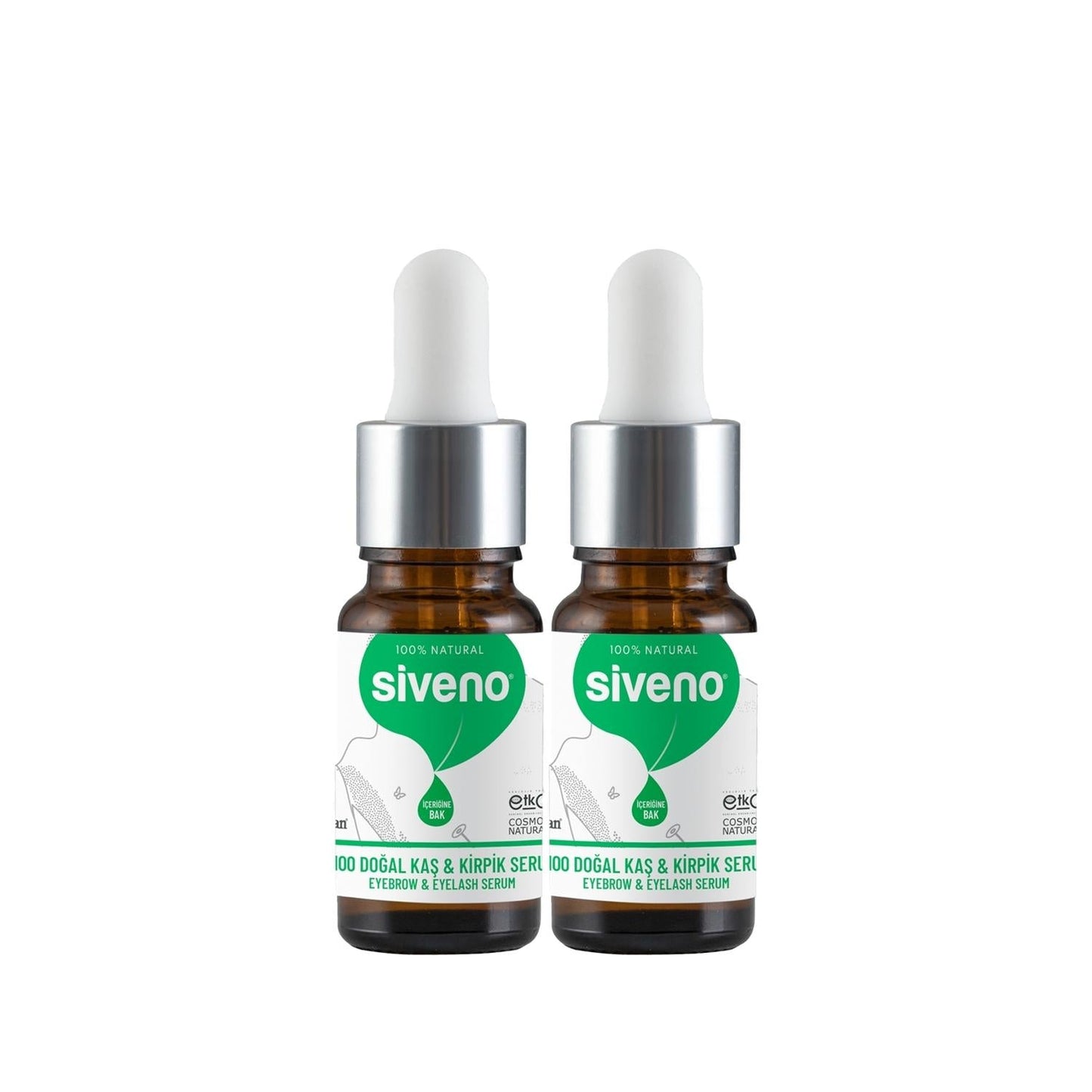 Siveno Natural Eyelash and Eyebrow Serum - 10ml x 2, Nourishes & Enhances with Natural Ingredients