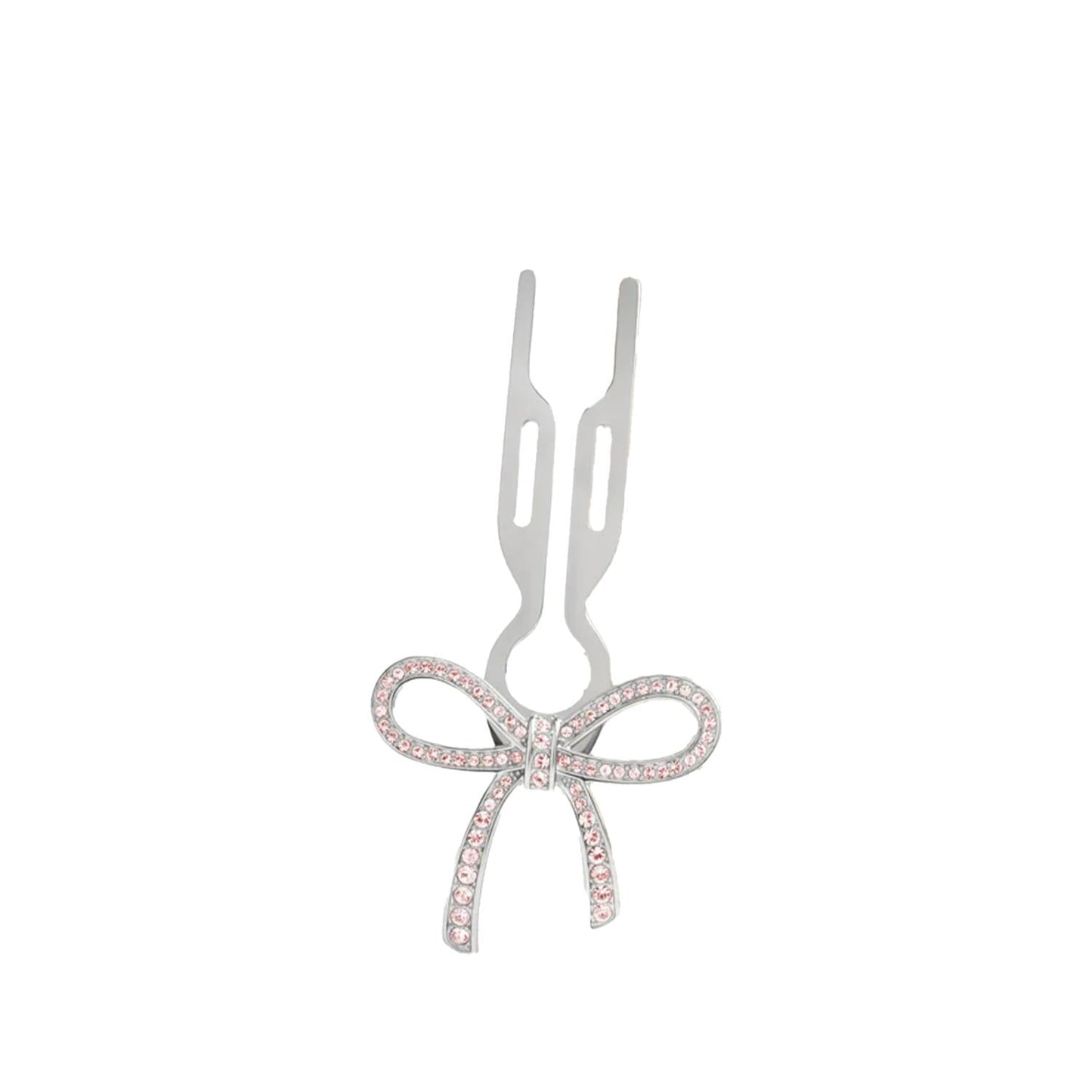 Fiona Franchimon Nº1 Hairpin Ribbon Light Rose Swarovski White Gold Finish