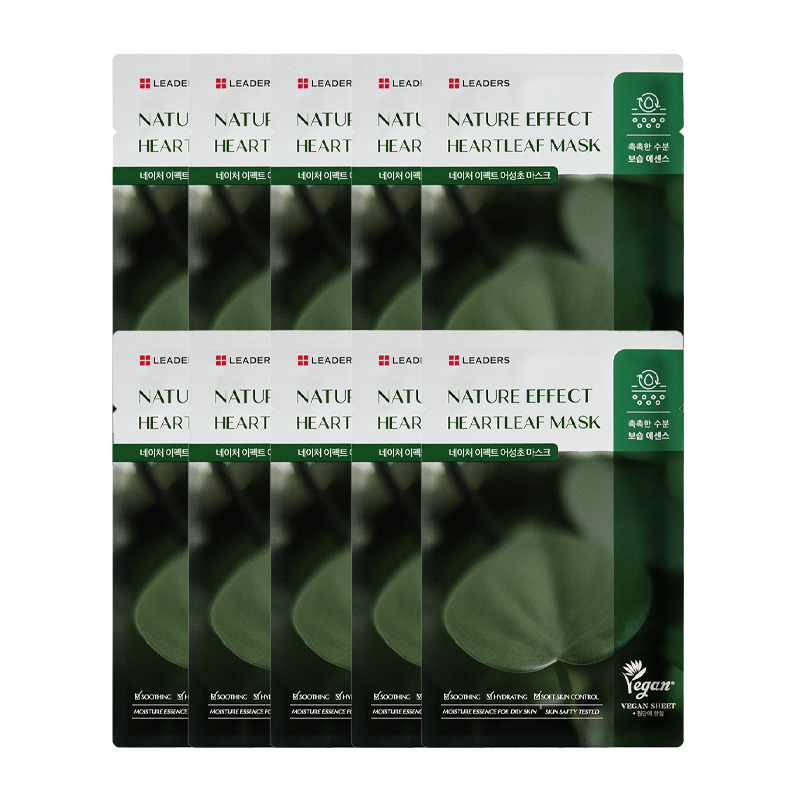 Leaders Nature Effect Heartleaf Hydrating Mask 10-Pack