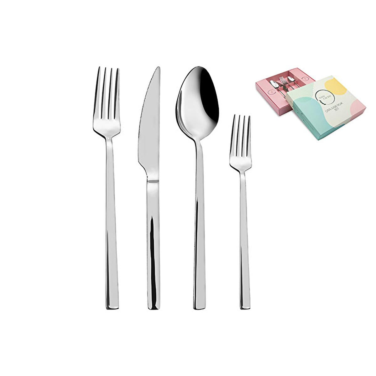 Luna Cucina 24-Piece Cutlery Set - Dishwasher Safe Cutlery for Complete Table Setting
