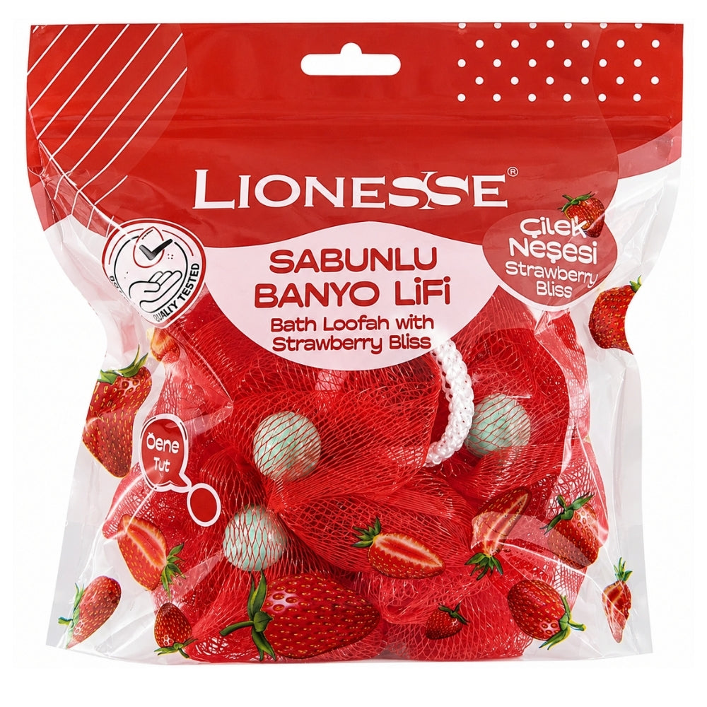 Lionesse Strawberry Soap Infused Bath Loofah 952