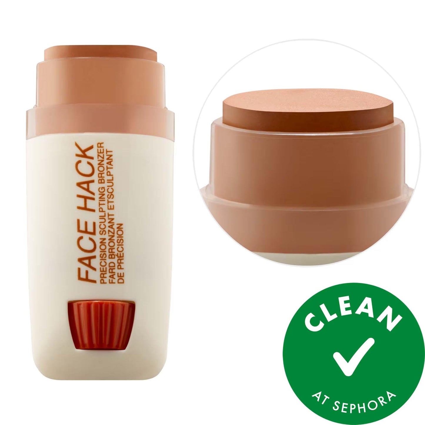 FACE HACK Cream Bronzer Stick - Natural Finish Contouring Makeup for Effortless Sculpting - Vegan, Gluten-Free, Cruelty-Free