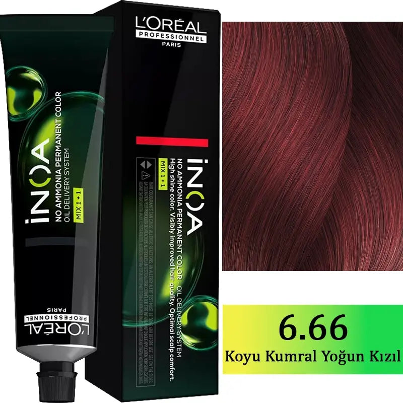 L'Oreal Professionnel Inoa Ammonia-Free Hair Color 6.66 - 60ml