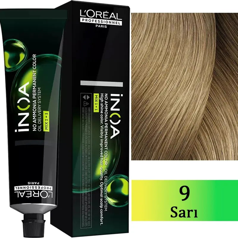 L'Oreal Professionnel Inoa Ammonia-Free Hair Color 9 Blonde 60g