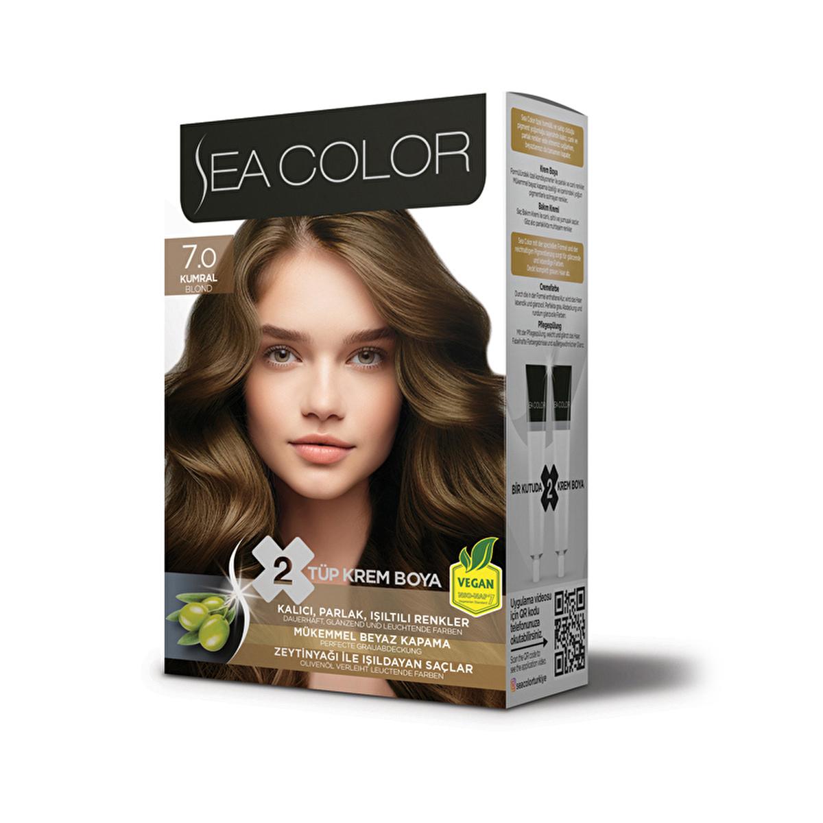 Sea Color Set Boya 7.0 Kumral Hair Dye - Olive Oil Formula for Shiny, Long-Lasting Color & 100% Gray Coverage