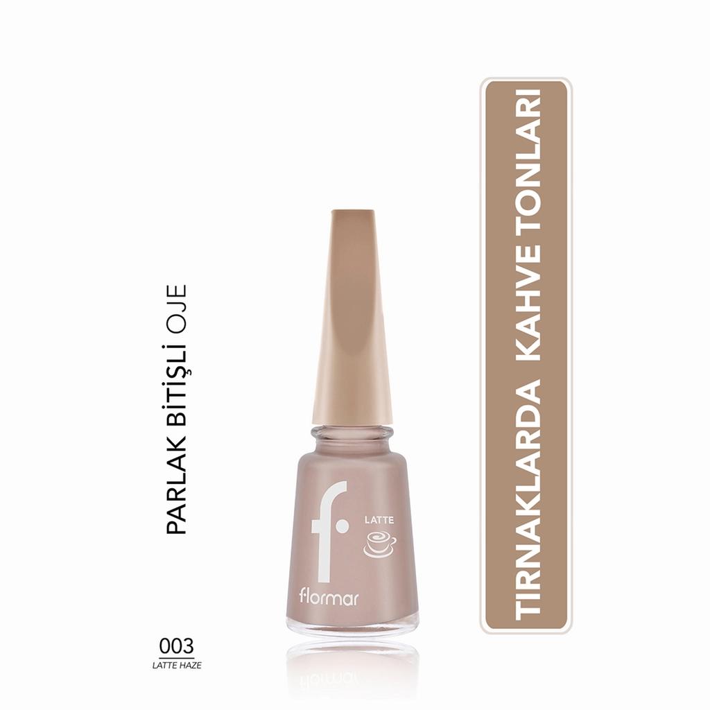 Flormar Latte Haze 003 Glossy Brown Nail Polish 8ml