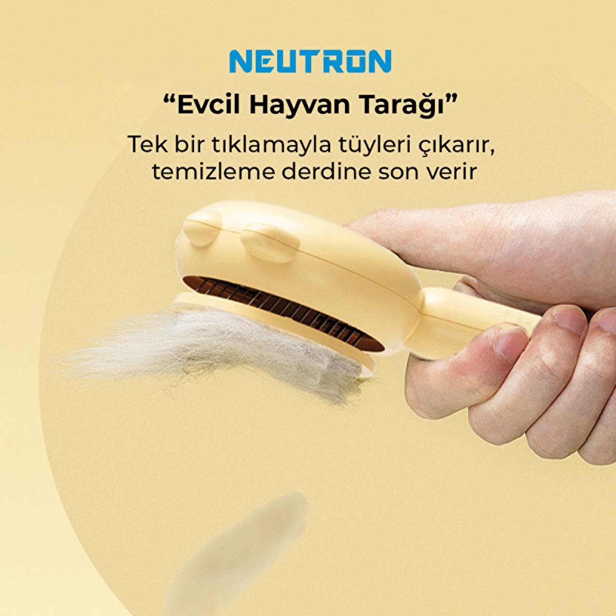 Neutron Pet Grooming Tool - Adjustable Comb for Cats & Dogs, Ergonomic Handle, Easy Hair Collection
